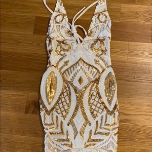 White sequin dress